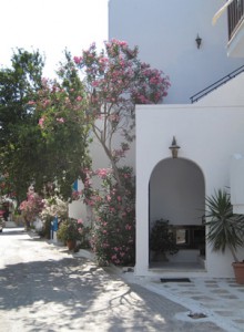 The entrance to Pension Avra, Naxos