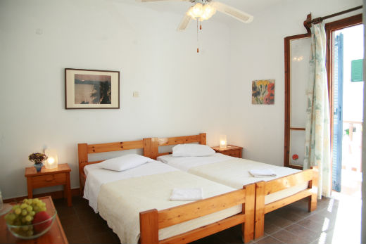 One of the cosy rooms at Pension Avra, Naxos.